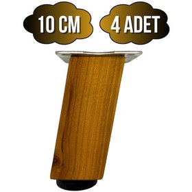 Resim Kale Eğimli Ayarlı Ahşap Ayak Mobilya Masa Ve Dolap Ayağı 10cm 4 Adet Kiraz Kiraz Ağacı Kiraz 