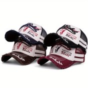 Resim Hip-Hop Nakışlı Beyzbol Şapkası Batı Motifleri ile - Nefes Alabilir File Arka, Ayarlanabilir Snapback, Karışık Renkler (Beyaz/Siyah/Kahverengi/Bordo) Günlük ve Noel Kıyafetleri için, Bayramlık Başlık | Önü Nakışlı Güvenlikli, Hip Hop Şapka 