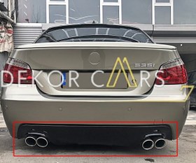 Resim BMW E60 M TAMPON DİFÜZÖR ÇİFT ÇIKIŞ FİBERGLASS BOYASIZ 