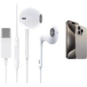 Resim iPhone 15 Için C Tipi Kablolu Kulaklık Pro Max In-Ear Sumsung Onepuls Xiaomi Redmi Için Mic 