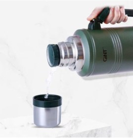 Resim 2.2 L Vakumlu Çelik Termos Altın - Siyah 