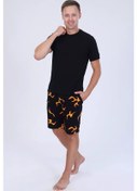 Resim Natali Erkekler İçin Eşofman Üstü Ve Şortlu Pijama Takımı 241334254 Siyah 