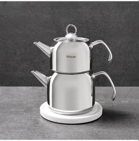 Resim Hisar Satürn Mini Çelik Çaydanlık Cam Kapak Gümüş 