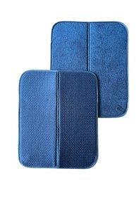 Resim Bulaşık Matı Süper Emici Bulaşık Kurutma Matı 44x36cm Tezgah Üstü Bulaşık Matı, 2'li Set Lacivert 