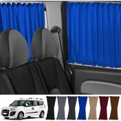 Resim Oto Pandami Fiat Doblo Iı Uzun Şase 2010-2023 Uyumlu Mavi Raylı Oto Perde Takımı 
