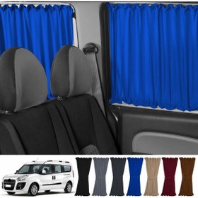 Resim Oto Pandami Fiat Doblo Iı Uzun Şase 2010-2023 Uyumlu Mavi Raylı Oto Perde Takımı 