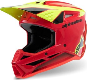 Resim Alpinestars SM3 Youth Fray Off-Road Çocuk Genç Motosiklet Kaskı Kırmızı Sarı 