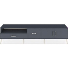 Resim Arges Tv Ünitesi 2 Raflı 2 Çekmeceli 2 Kapaklı 220x30x51 Antrasit-antrasit Antrasıt/antrasıt - Antrasıt 