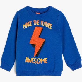 Resim Erkek Bebek Yazılı Baskılı Sweatshirt 