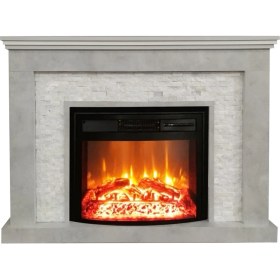 Resim Dlc Retro Beyaz Taşlı Elektrikli Şömine 2613L 