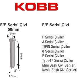 Resim Belle Fusion Mey Ithalat® Kobb KBZ50F 50 mm 2500 Adet Çivi 