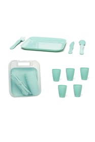 Resim Hype Store QCraft 6 Kişilik Piknik Seti Çatal, Bıçak, Kaşık, Bardak, Tabak Komple Set 31 Parça 
