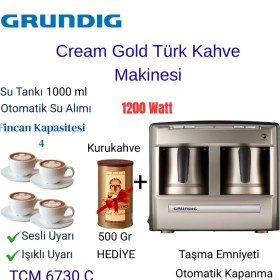 Resim Grundig Tcm 6730 C Cream Gold Türk Kahve MAKINESI+500 Gr. Kuru Kahve Hediye 