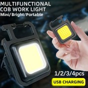 Resim 1/2/3/4 adet Çok Fonksiyonlu Anahtarlık Işığı, Mini COB El Feneri, USB Şarj Edilebilir Cep Boyutu Okuma El Feneri, saç tokası ile, Arka Manyetik Tasarım, Dahili Pil, Acil Durumlar için 4 Modlu Çalışma Işığı, Ev Günlük Kullanımı, Tamir, Balıkçılık vb. 