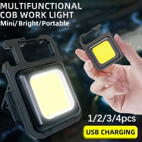 Resim 1/2/3/4 adet Çok Fonksiyonlu Anahtarlık Işığı, Mini COB El Feneri, USB Şarj Edilebilir Cep Boyutu Okuma El Feneri, saç tokası ile, Arka Manyetik Tasarım, Dahili Pil, Acil Durumlar için 4 Modlu Çalışma Işığı, Ev Günlük Kullanımı, Tamir, Balıkçılık vb. 