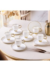 Resim Aryıldız Margaux Gold 6 Kişilik Kahve Fincan Takımı Gold 