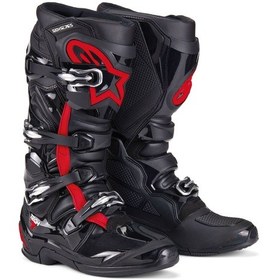 Resim Alpinestars Tech 7 Kros Motosiklet Botu Siyah Kırmızı 