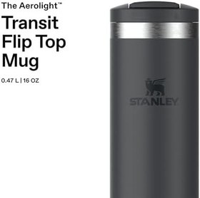 Resim Stanley The Transit FlipTop Mug Termos Bardak, 0.47 L, Siyah 2.0 