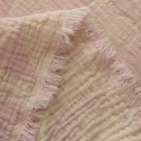 Resim Karaca Home Shayla Pembe Baskılı Müslin Çift Kişilik Pike Takımı Pembe 