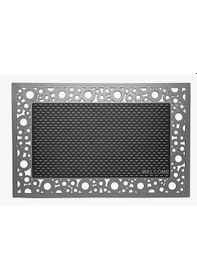 Resim Kare Modeli Kapı Önü Paspası Gri Rengiwelcome Hoş Geldiniz Yazl 