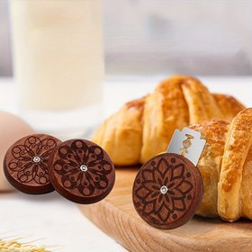 Resim 1 adet Premium Ahşap Ekmek Lame Çelik Bıçaklı - Taş Ekmek, Baget ve Ciabatta için Taşınabilir, Yuvarlak Şekil - Ekmek Yapımı için Temel Mutfak Pişirme Aracı 