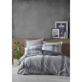 Resim Cotton Box Mode Line Ranforce Çift Kişilik Nevresim Takımı-Miranda Gri 