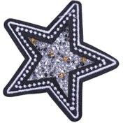 Resim Aplike Ütü İle Yapışan Taşlı Yıldız Arma 5 cm 