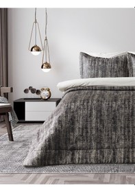 Resim Talia Yatak Örtüsü Çift Kişilik - Antrasit 