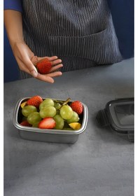 Resim 2 Adet 304 Çelik 550 Ml Yemek Meyve Et Buzdolabı Beslenme Saklama Kabı Mt224 Gri 