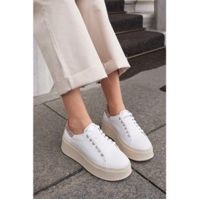 Resim Nilufarr Tania Beyaz Deri Kadın Sneaker 
