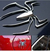 Resim Moda Dekoratif Gümüş Örümcek Şekli 3d Araba Motor Çıkartma Arabası Cam Pencere Dekor 