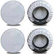 Resim 4adet 101-106cmx40cm Tekerlekli Araba Suv Lastik Kapağı Oxford Kumaş Kol Çantası - Gümüş 