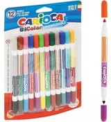 Resim Nessiworld Carioca Bicolor Süper Yıkanabilir Çift Uçlu Keçeli Boya Kalemi 12'Li 24 Renk 
