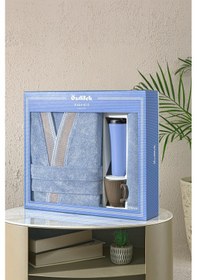 Resim Özdilek Colorado Maskülen Kimono Bornoz Baba Seti Açık Mavi 