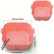 Resim Turcoshop11 Pembe 1 Adet Yeniden Kullanılabilir Silikon Fritöz Tepsisi Yapışmaz Pişirme 