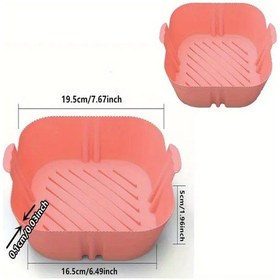 Resim Turcoshop11 Pembe 1 Adet Yeniden Kullanılabilir Silikon Fritöz Tepsisi Yapışmaz Pişirme 