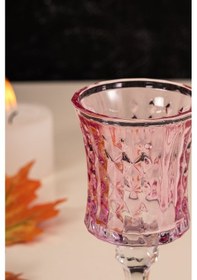 Resim Mest 6 Adet 3 Renk Ayaklı Kahve Yanı Su Bardağı Seti - 140 Cc Bal Renk, Pembe, Mavi 3 Renk 