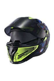 Resim Scoyco Full Face Double Ve Güneş Vizörlü Motosiklet Kaskı 