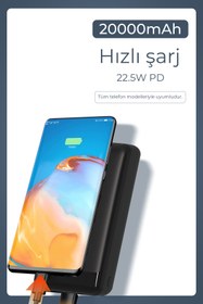 Resim Woyax Powerbank 20000mah Hızlı 22.5w Taşınabilir Batarya Şarj Cihazı 