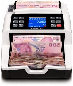 Resim Sesli Karışık Para Sayma Makinesi Mıx 70+ Beyaz Ve Gri Tl - Euro Karışık Sayım, Dolar Adet Sayım 
