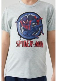 Resim Spider Man D4750-3 Çocuk Yeşil Melanj Pijama 