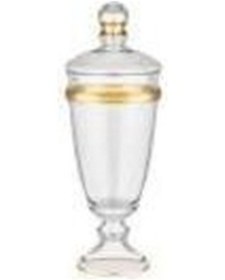 Resim Decorium Cam Ayaklı Kavanoz Dalıa Altın M06465-abc 