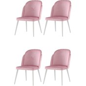 Resim Sweethomemasasandaly 4 Adet Limon Sandalye Ahşap Beyaz Sandalye Mutfak Salon Yemek Oda 