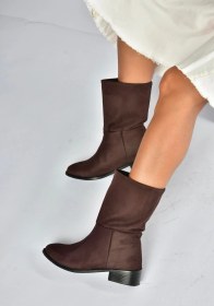 Resim Fox Shoes L726597702 Kahverengi Süet Düz Taban Günlük Kadın Bot Kahverengi-süet 