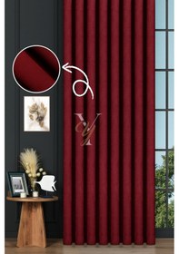 Resim Petek Fon Perde V-1042 Kırmızı Kırmızı 