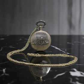 Resim Kuzey Tacı Ayasofya Kabartmalı Antik Köstekli Saat Kolye Vip 