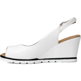 Resim Pierre Cardin PC-54596 Kadın Hakiki Deri Dolgu Topuk Sandalet Beyaz 