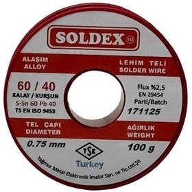 Resim Soldex 0.75 Mm 100 G Lehim Teli %60 Sn / %40 Pb 