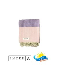 Resim %100 Pamuk Plaj Havlusu, Xxl 100x180cm, Marmaris, Pembe Lila 