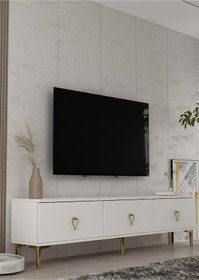 Resim 1344tv180-1ct Tv Sehpası Beyaz-altın Beyaz-altın 